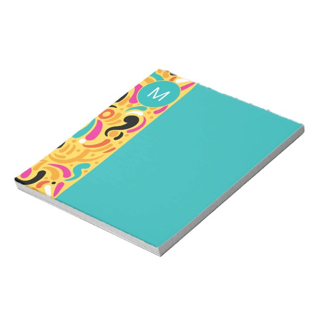 Monogrammed Boldy Colored Abstract Notepad (Rotated)
