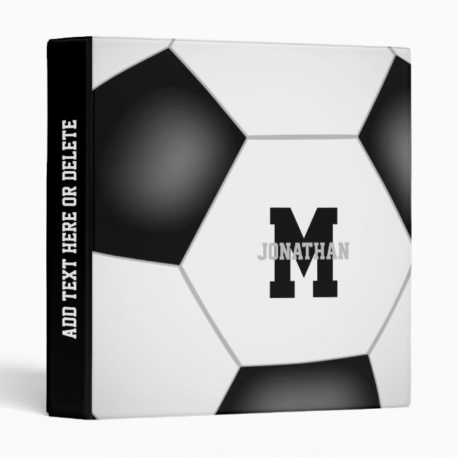 monogrammed boys girls sports soccer  binder (Front/Spine)