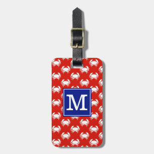 Monogrammed BS Crabs Red Luggage Tag