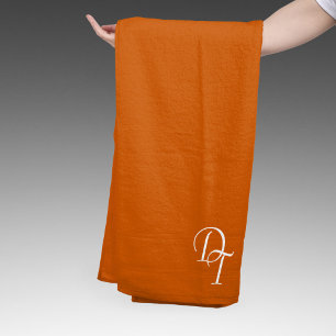 Monogrammed -  burnt orange bath towel set