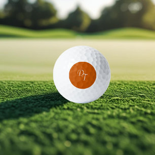 Monogrammed - burnt orange golf balls