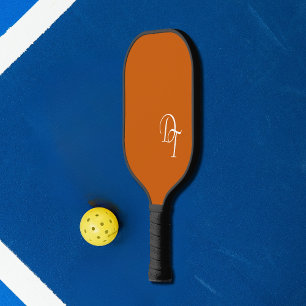 Monogrammed -  burnt orange   pickleball paddle