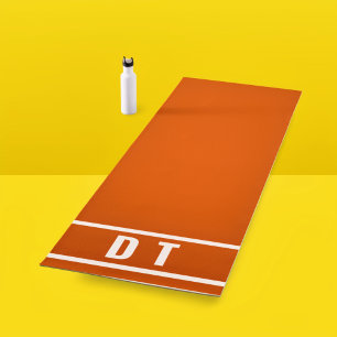 Monogrammed - burnt orange yoga mat