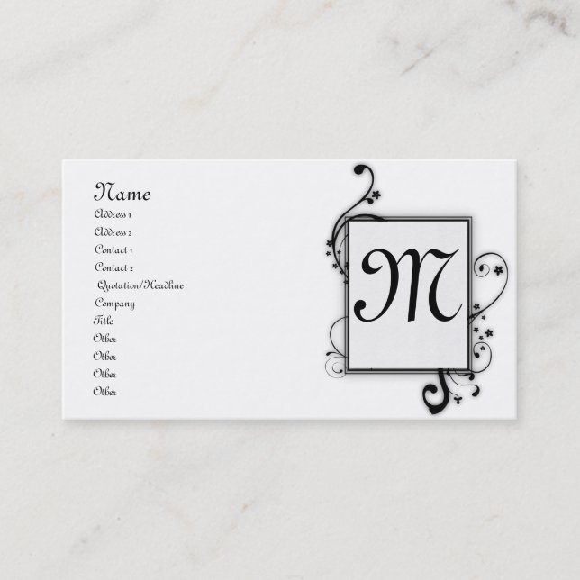 Monogrammed Business Card (Front)