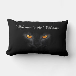 Monogrammed cat eyes throw pillow