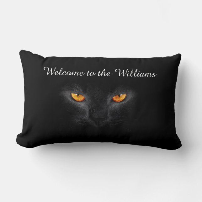 Monogrammed cat eyes throw pillow (Front)