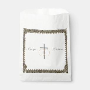 Monogrammed Catholic Vintage Wedding  Favour Bag