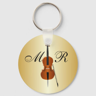 Monogrammed Cello Keychain