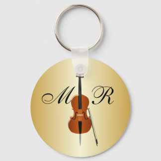 Monogrammed Cello Keychain