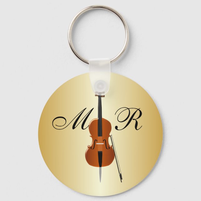 Monogrammed Cello Keychain (Front)