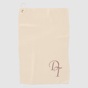 Monogrammed -  champagne colour  golf towel