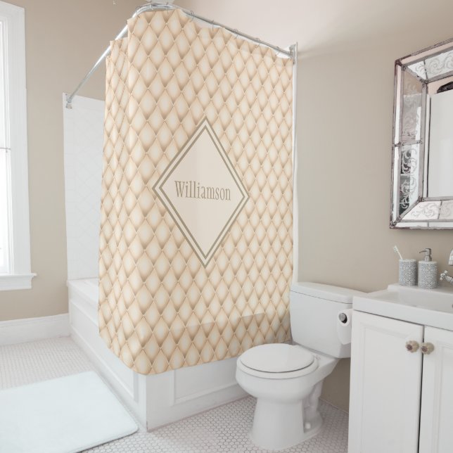 Monogrammed Champagne Diamond Geometric Pattern (In Situ)