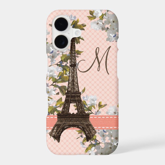 Monogrammed Cherry Blossom Eiffel Tower (Back)
