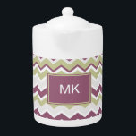 Monogrammed Chevron Brick<br><div class="desc">New 2013 colour trends Sneak Peak showcasing muted colours of off white, clay brick and a gold unripe banana green in a stylish chevron zigzag pattern - Choose monogrammed or not- We have left all of the images used in this design customizable - You can play with them to your...</div>