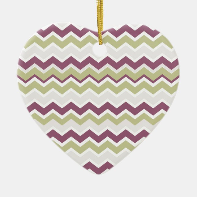 Monogrammed Chevron Brick Ceramic Ornament (Front)