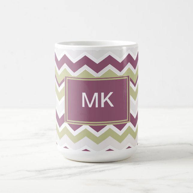 Monogrammed Chevron Brick Coffee Mug (Center)