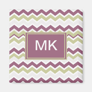 Monogrammed Chevron Brick Magnet
