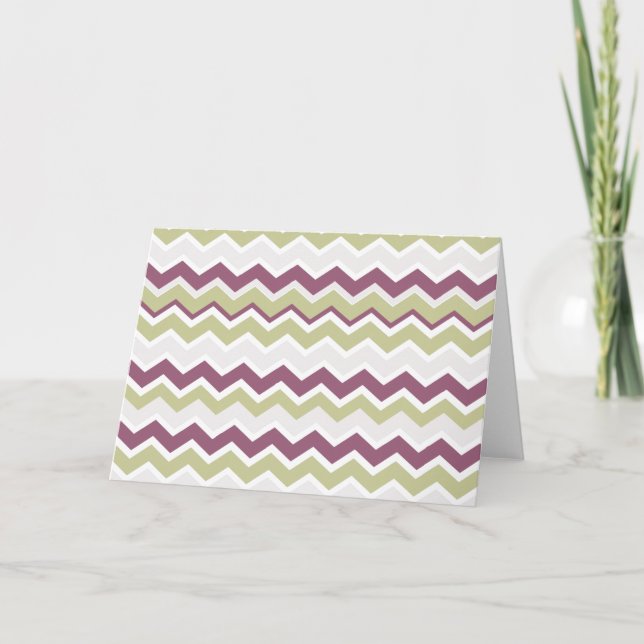 Monogrammed Chevron Brick Note Card (Front)