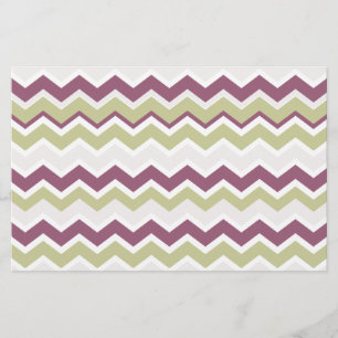 Monogrammed Chevron Brick Stationery