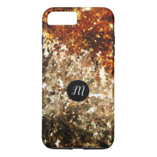 Monogrammed chic gold sparkles glitter Case-Mate iPhone case