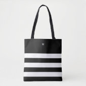 Monogrammed | Chic Stripes Tote Bag (Front)