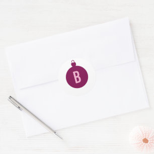 Monogrammed Christmas Ball Icon Envelope Seal