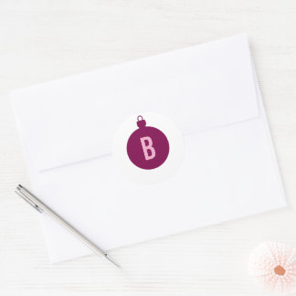 Monogrammed Christmas Ball Icon Envelope Seal