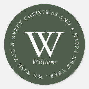 Monogrammed Christmas Envelope Seal