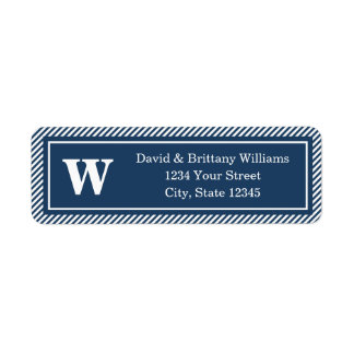 Monogrammed Christmas Holiday Return Address Label