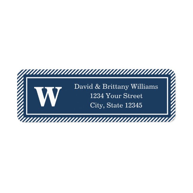 Monogrammed Christmas Holiday Return Address Label (Front)