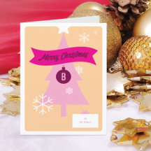 Monogrammed Christmas Icons Folded Christmas Card