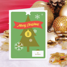 Monogrammed Christmas Icons Folded Christmas Card