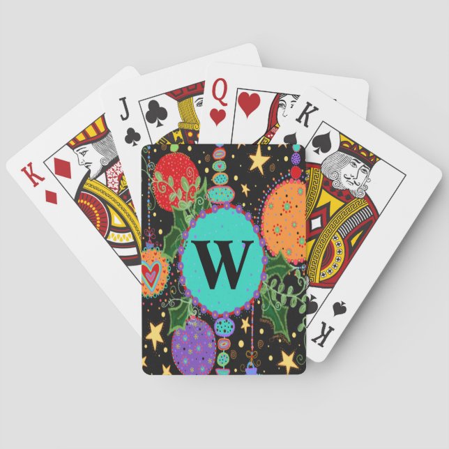Monogrammed Christmas Ornament “Inspirivity” Playing Cards (Back)