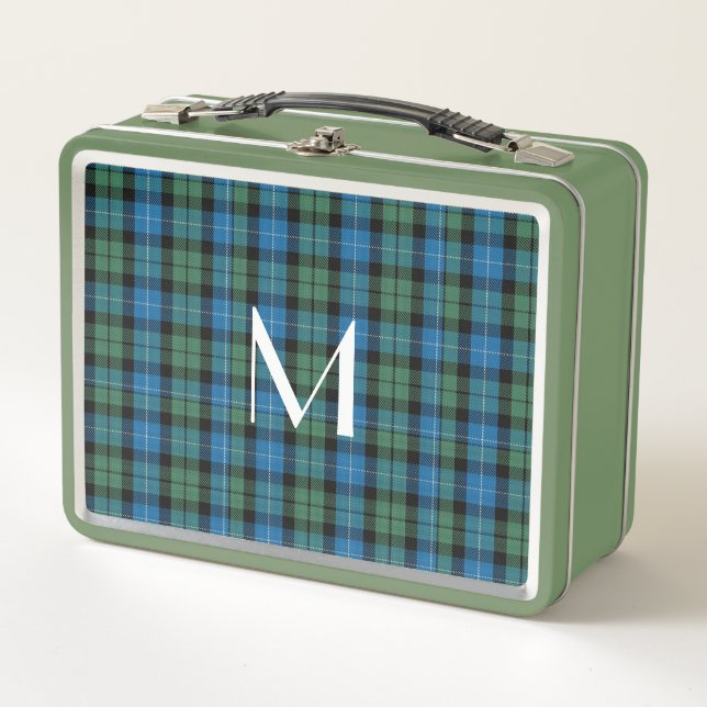 Monogrammed Clan MacKirdy Plaid  Metal Lunch Box (Front)