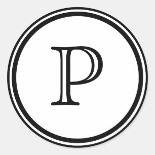 Monogrammed Classic Round Sticker