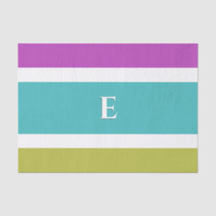 Monogrammed Colour Block Modern Abstract Striped Tissue Paper