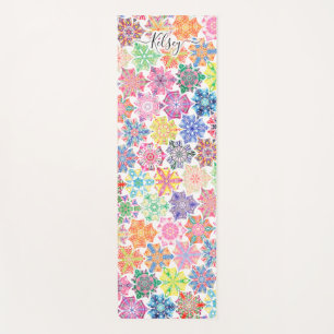 Monogrammed Colourful Boho Mandala Pattern Add Nam Yoga Mat