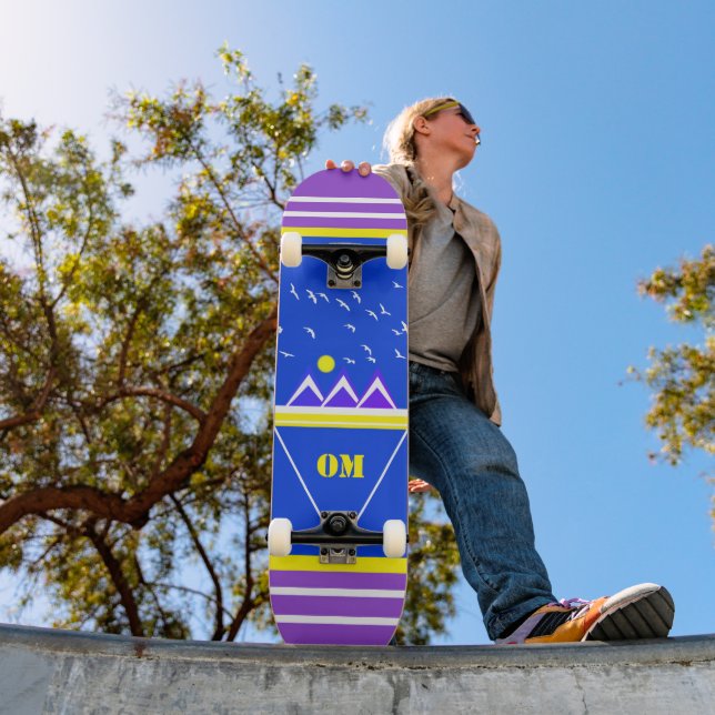 Monogrammed Colourful Mountain Logo Skateboard (Outdoor 1)