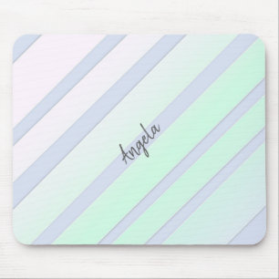 Monogrammed Colourful Stripes Mouse Pad