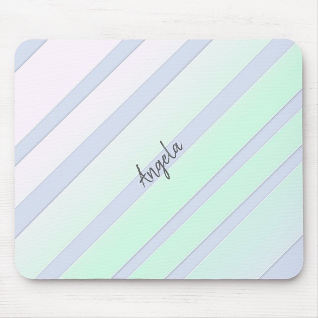 Monogrammed Colourful Stripes Mouse Pad (Front)