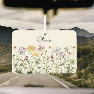 Monogrammed Colourful Wildflower Garden Air Freshener