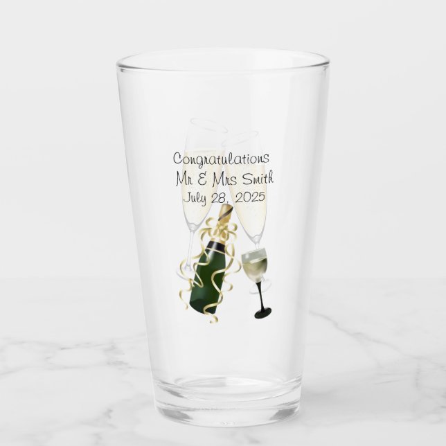 Monogrammed Congratulations Glass Cup (Front)