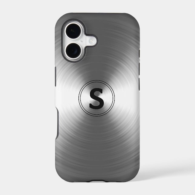 Monogrammed Contemporary Silver Radiant Pattern (Back)