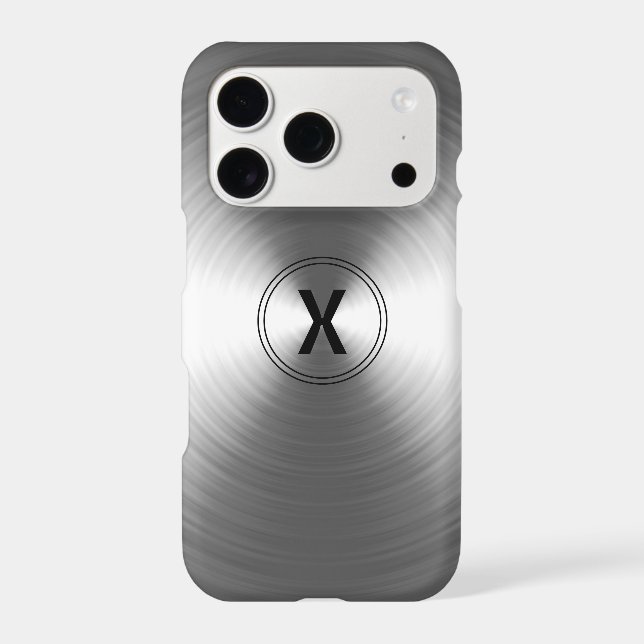 Monogrammed Contemporary Silver Radiant Pattern (Back)