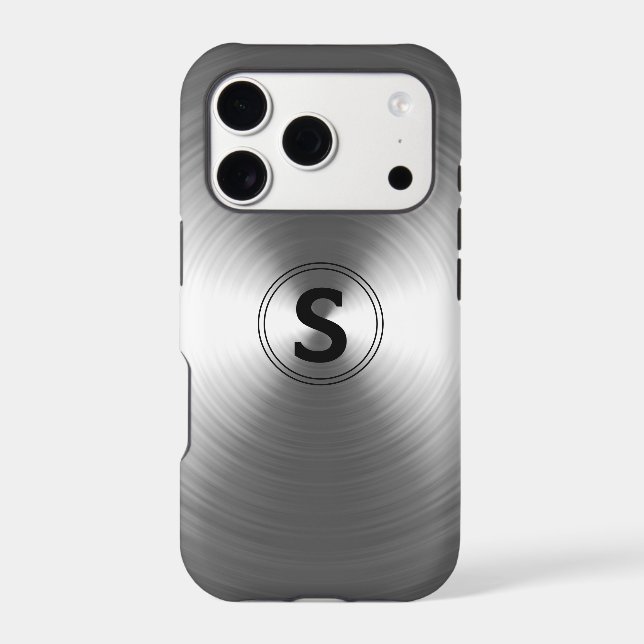Monogrammed Contemporary Silver Radiant Pattern (Back)
