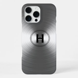 Monogrammed Contemporary Silver Radiant Pattern iPhone 16 Pro Max Case