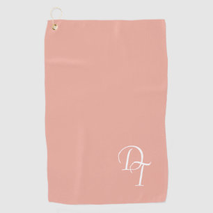 Monogrammed - Coral Pink Golf Towel