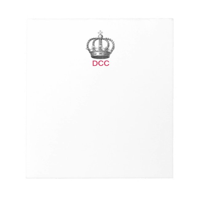 Monogrammed Corona Note Pad (Front)