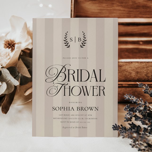 Monogrammed Country Club Bridal Shower Invitation (Creator Uploaded)