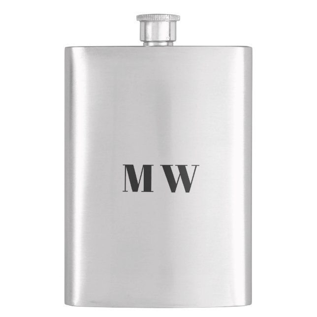 Monogrammed custom couple initials Wedding Favours Hip Flask (Front)